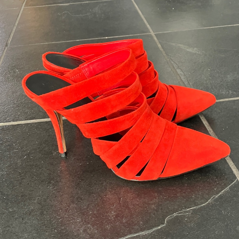 Alexander Wang Red Suede Stilleto Heels 36.5